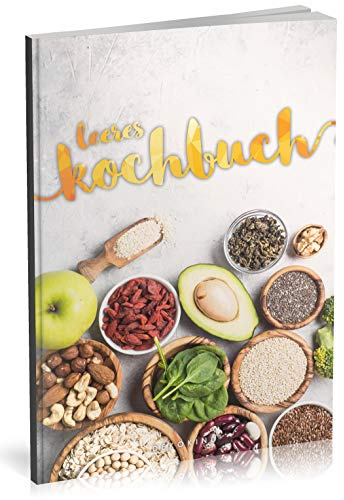 Dékokind® Leeres Kochbuch: Für über 80 Lieblingsrezepte || Ca. A5 Softcover || Rezeptbuch zum Selbstgestalten / Selberschreiben mit Inhaltsverzeichnis || Motiv: Low Carb
