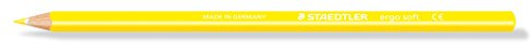STAEDTLER 157-1ergo soft Farbstift, ergonomische Dreikantform, rutschfeste Soft-Oberfläche, 12 Stück im Kartonetui, gelb