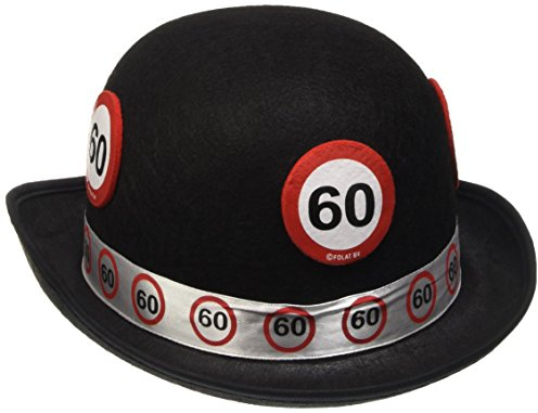 Folat 62360 - Melone aus Filz schwarz - Verkehrszeichen - Zahl: 60