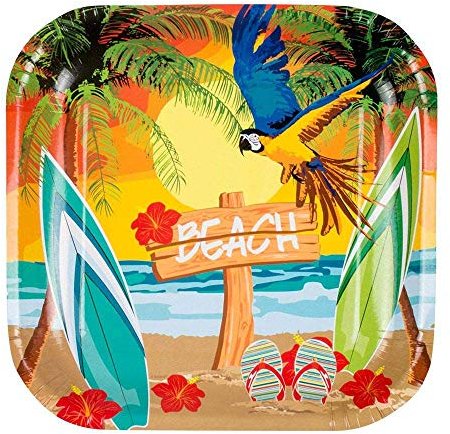 Boland 52467 Set of 6 Hawaiian Beach Plates
