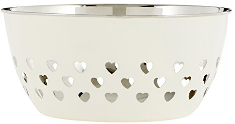 Premier Housewares Bowl with Hearts Design, Cream