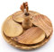 ART ESCUDELLERS Juego 4 BANDEJAS Gota en Madera de Olivo Hecho a Mano. 22 cm x 22 cm x 11 cm