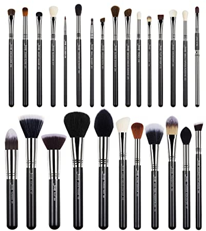 Jessup Pinselset Make Up Pinsel Set Professionelles Schminkpinsel Vegane Kosmetikpinsel Makeup Brushes Augenpinsel Gesichtspinsel Foundation Lidschatten Puder Synthetische Haare Schwarz 27 Stück T133