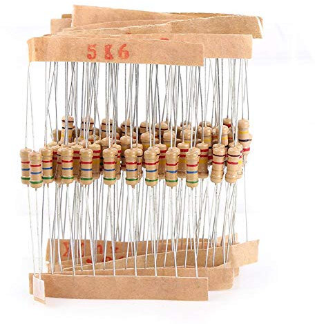Résistances 1000pcs Kit de Résistance 100 Valeurs, Keenso Assortiment de Résistance de Couche de Carbone 1 / 2W (1 Ohm - 1M Ohm) Composants Electroniques