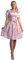 Golden Trachten-Kleid Dirndl Damen 3 TLG, Midi für Oktoberfest, mit Schürze und Bluse, 534GT (42)