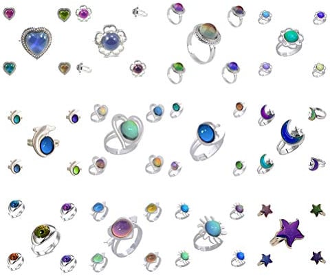 TOYANDONA Verstellbare Stimmungsringe für Damen, Mädchen, 12 Stück