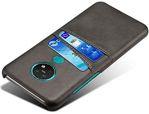 HualuBro Funda Nokia 7.2, Nokia 6.2 Carcasa, Ultra Slim PU Cuero Bumper Antigolpes Cartera Case Cover para Nokia 6.2 / Nokia 7.2 Funda (Negro)