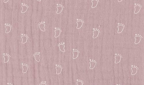 Fabrics-City rosa reine Baumwollstoff mit Fußmuster, Baumwollmischgewebe zum Nähen, Basteln & Kleben, ideal für Kinder, DIY-Projekte, Bekleidung Heimdekoration Stoff, 5141