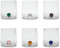 Zafferano Bilia - Vaso Tumbler de Vidrio Transparente Hecho a Mano, Decorado con una Bola de Vidrio de Color en el Interior, cl 44 h 90mm d 88mm, Juego de 6 Piezas - Colores Variados