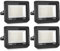 Natur 4 pieza 10000 Lúmenes Focos LED 100W Exterior con LED Foco Proyector IP65 Luz fría 6500K Proyector LED Exterior LED Floodlight Exterior Iluminación Decoración para Jardín, Parque, Garaje