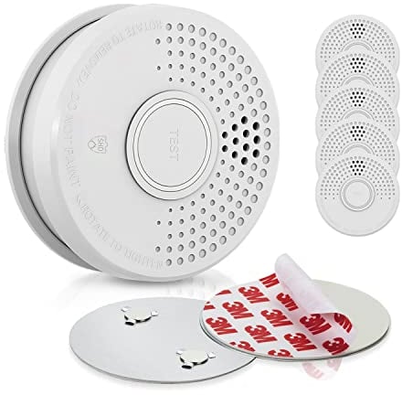 SHD by OneConcept Rauchmelder mit Magnethalterung, 6X Mini-Rauchmelder, Feuermelder mit Batterie, Rauchmelder für Küche, Büro, Wohnwagen, 6er-Set Brandmelder mit Testfunktion & Stummschaltung
