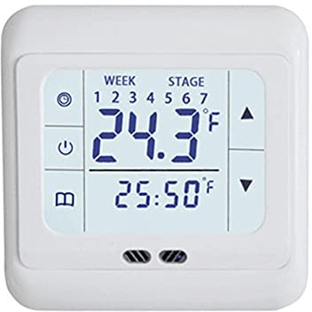 Raopuzi Thermostat de Chauffage Écran LCD Intelligent Régulateur de Température Ambiante Programmable pour Maison Chaudière à Murale au Sol