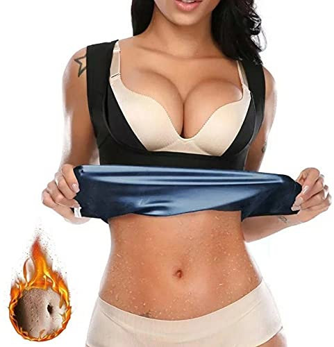 M-TOP Tuta Sauna Dimagrante Donna Passion Design Direct Gilet Sportivo Fitness T Shirt Sauna Formazione Canotta Compressione in Neoprene Shapewear Senza Cerniera/Chiusura Gancio