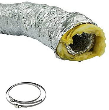 Isolierter Flexschlauch Durchmesser 315 mm Länge 10 Meter mit 2 Schlauchschellen