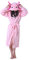 CuteOn Pink Axolotl Kapuze Wickel Morgenmantel Hausmantel Bademantel Cosplay L
