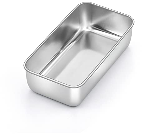 TEAMFAR Brotbackform, Edelstahl Kastenform Brotform Kastenbackform perfekt für Kuchen und Brote, Königskuchenform - 23,5 x 12,6 x 6 cm, Gesund, Spülmaschinengeeignet