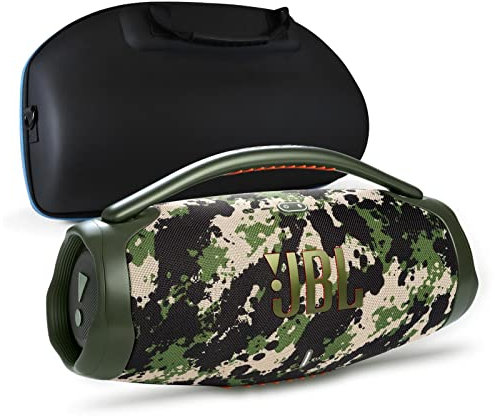 JBL Boombox 3 - Portable Bluetooth Speaker Bundle with divvi! Protective Hardshell Case - Squad