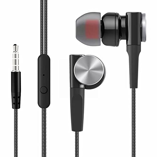 Poo4kark Playing 3,5-mm-Stereo-In-Ear-Mikrofon mit Kabel für Telefon, PC, Laptop, Tablet (Black, One Size)