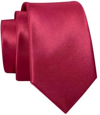 Massi Morino Krawatte weinrot schmal für Herren - 6 cm - Tie Schlips uni einfarbig I Slim Fit Kravatte bordeaux rot