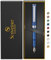 Scriveiner Luxury EDC Fountain Pen (Medium), Stunning Matt Blue Pocket Pen, Chrome Finish, Schmidt German Nib, Converter, Best Writing Pen Gift Set for Men & Women, Nice Fancy Office Designer Pen