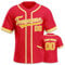 Personalisiertes Baseball Trikot 3D Stickerei/Druck Trikot Shirt mit Deinem Namen und Nummer Hip-Hop-Sportuniform für Herren Damen Kinder Fantrikot Rot