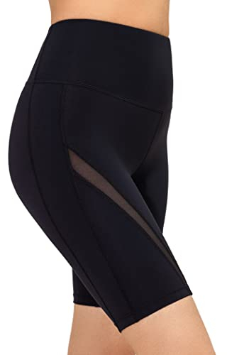 Yvette Damen-Fahrrad-Shorts, Bauchkontrolle, Schwarz, Klein