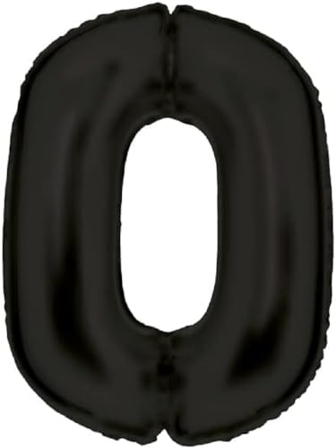 Amscan Große Zahl 0 Silk Lustre schwarz Folienballon N34 verpackt 86 cm