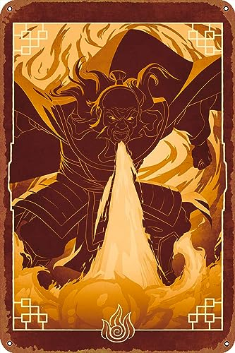 Metall-Blechschild, Motiv: Uncle Iroh Fire Nation, zum Aufhängen, Retro-Schild, Küche, Wandposter, Garage, Café, Bar, Pub, Männerhöhle, Kunst, 20,3 x 30,5 cm