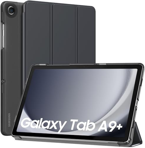 MoKo Funda para Galaxy Tab A9+/A9 Plus 11 Pulgadas 2023, Funda Inteligente Protectora con Carcasa Traslúcida PC Duro para Tab A9 Plus Tableta(SM-X210/X216/X218), Auto Activación/Reposo, Gris Espacial