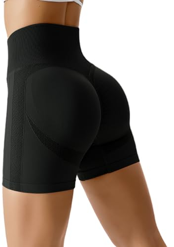 Lishang Sport Shorts Damen Sporthose Kurze Hose High Waist Scrunch Butt Leggings Push Up Gym Shorts Blickdicht Booty Sporthose Seamless für Laufhose Radlerhose Yoga Fitness Sportleggings