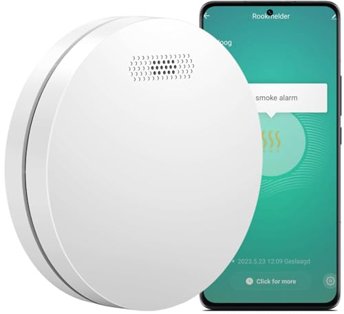 Aroha Smart Connect & Link WLAN-Rauchmelder Vernetzt - 10 Jahre Batterie - Feuermelder - Brandmelder Vernetzbar mit App Tuya & Smartlife, Smart Home