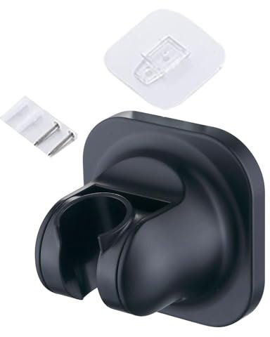 Milageto Soporte para Cabezal de Ducha, Soporte de Pared Flexible, Soporte para Manguera de Ducha, ángulo Ajustable, Base de Cabezal de Ducha de Mano para baño, Negro