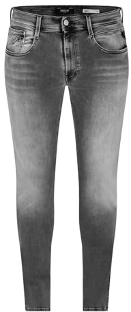 Replay Herren Jeans Anbass Slim-Fit Hyperflex mit Stretch, Grau (Medium Grey 096-1), 29W / 30L