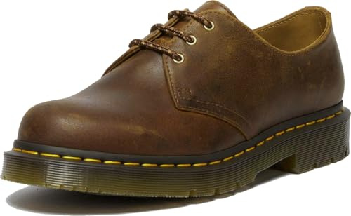 Dr. Martens Unisex 1461 Slip Resistant Oxford Shoes, Dark Tan, Mens 7, Womens 8, Medium