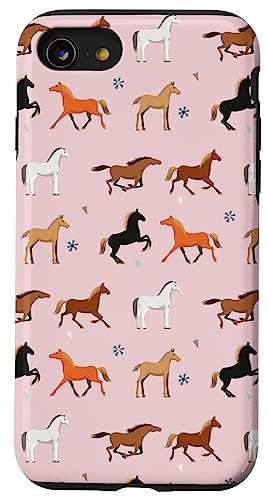 iPhone SE (2020) / 7 / 8 Horses Pattern, Horse Lover Women Girls Horse Owner Case