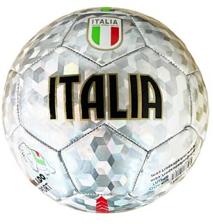 Mikado Sport Pallone da Calcio. Palla da Calcio per Partite o Allenamenti. Modello Italia. (Grigio, 5 - Grande)