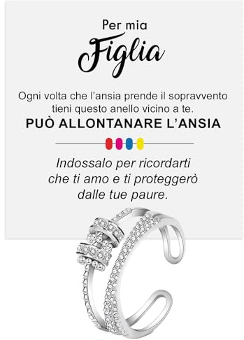 Anello da Donna in Argento Sterling 925 Anello Ispirazionale e di Incoraggiamento per Figlia per Donne Ragazze Dimensione Pollice Regolabile Anelli di Apertura