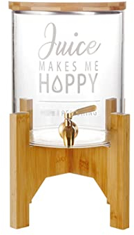 Dispensador agua, dispensador bebidas vidrio con tapa bambú y soporte gran capacidad, hervidor agua fría, jugo, cerveza, dispensador bebidas para licor Kombucha para hacer jugos