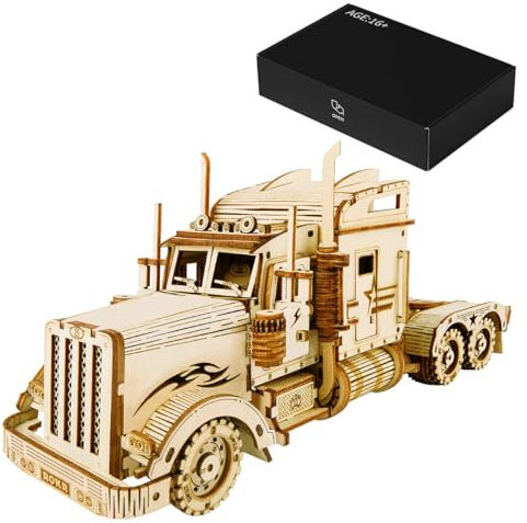 ToyGhillied 3D Auto LKW Holzpuzzle Modellbausatz, 286+ Teile DIY Schwerer Lastkraftwagen Holz Puzzle Modellbau, Selbstmontage Mechanisches Holzbausatz Weihnachten Deko Bildung Erwachsene