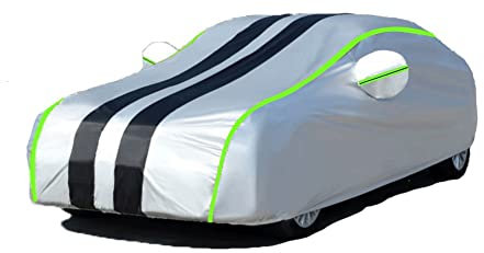 VIVAZYQ Autoplane Wasserdicht Atmungsaktiv Passend Für Ford MK3 Focus RS, mit Reißverschluss und Oxford-Stoff Draussen Autoplane, Vollgarage Autoabdeckung für Schnee Regen Staub Hagel Schutz(B)