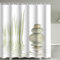 Rideaux Douche Tissu Polyester Anti Moisissure 180 cm Hauteur, Rideaux de Douche Motif Zen Blanc Moderne Shower Curtain Lavable 150 x 180 cm