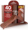 40 Kleiderbügel aus Holz Kleiderbügel mit Anti-Rutsch-Einkerbungen Holzbügel RealGruccia Farbe Dunkelbraun von Hosen Anzügen Hemden - Drehbaren Hakens und Abgeschrägte Profile - 22x45cm
