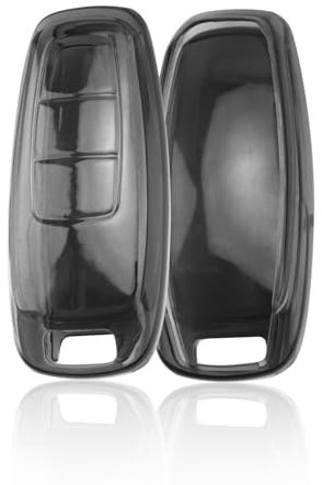 SHAOHAO Schlüssel Hülle Kompatibel mit Audi A3 8Y 2020-2024 /A6 / A7 / A8 / RS6 / Etron TPU Silikon Autoschlüssel Schlüsselhülle schlüsselhülle Audi A3 zubehör (Transparentes Schwarz)