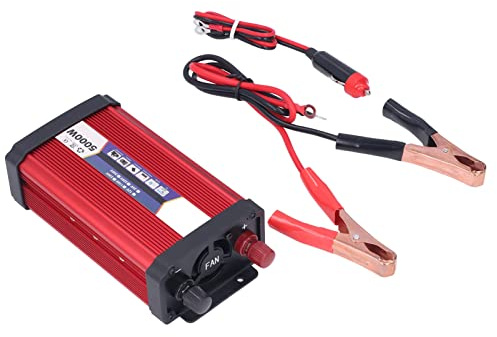 Onduleur 5000W, onduleur sinusoïdal modifié en Alliage d'aluminium pour véhicules, onduleur de Voiture, Adaptateur de Prise de Courant de Voiture avec Deux Ports USB (24V à 220V)