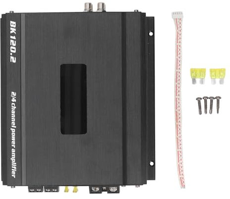 Amplificador de automóvil XTEVU, 2 canales, 1000W, refuerzo de bajo, amplificador de sonido, aleación de aluminio, compatible con vehículo, camión, bote, UTV, motocicleta, DC 11 a