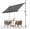 Store Banne Rétractable Terrasse 250x120cm, Store de Balcon-Hauteur Réglable Manuel, Auvent de Patio sans Perçage, Store Téléscopique Extérieur UV Résistant, Marquise de terrasse, Gris Foncé