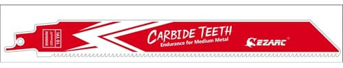 EZARC Hartmetall-Säbelsägeblätter 10 TPI, Sägeblatt für mittlere Metalle - Hochpräzise, langlebige Hartmetallzähne, 225 mm/3 Stück
