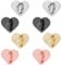 8pcs Heart Cell Phone Ring Holder, Cute Phone Charm Hooks Adhesive Smartphone Finger Ring Grip Sticky Metal Loop Stand for Cellphone Case Pad Tablet DIY Accessories (4 Colors)