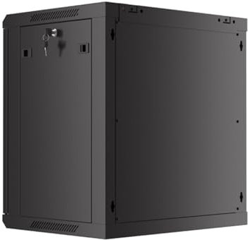 Lanberg Armario para Rack, 19, Montaje en Pared, 12u/600x450 con Puerta Perforada, Color Negro