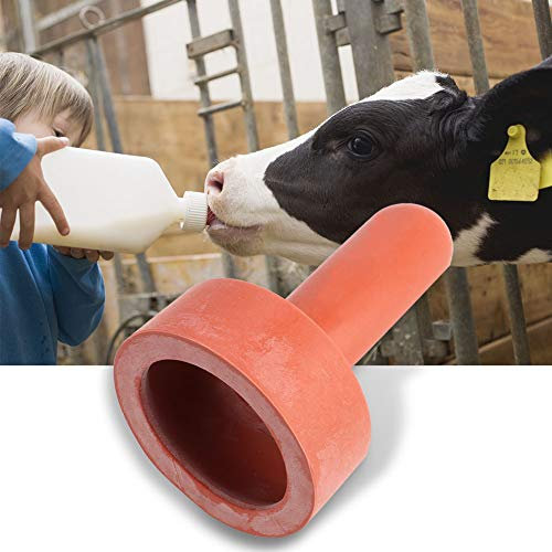 ZJchao Calf Milk Nipple, 5 Pcs Farm Animal Cow Nipple Drinker Pacifier Goat Bottle Nipples Rubber Calf Nipple Feeding Bottle Drinking Water For Livestock Feeding Watering Supplies